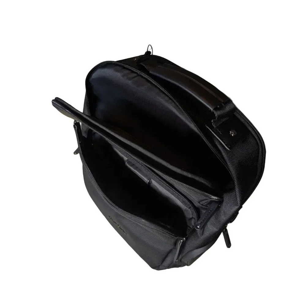 Robert Graham Black Nylon Backpack Carbon Fiber Trim Paisley Lining NWT $228 - Picture 3 of 16